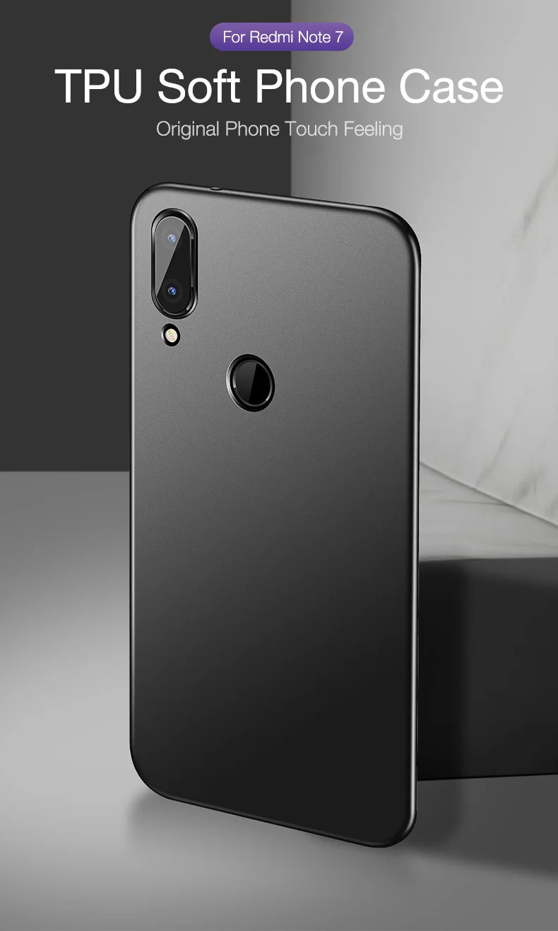 CAFELE Original Soft Phone Case for Xiaomi Redmi Note 7 Ultra Thin TPU Cover for Xiaomi Redmi Note7 Silicone Matte Protect Case (1)