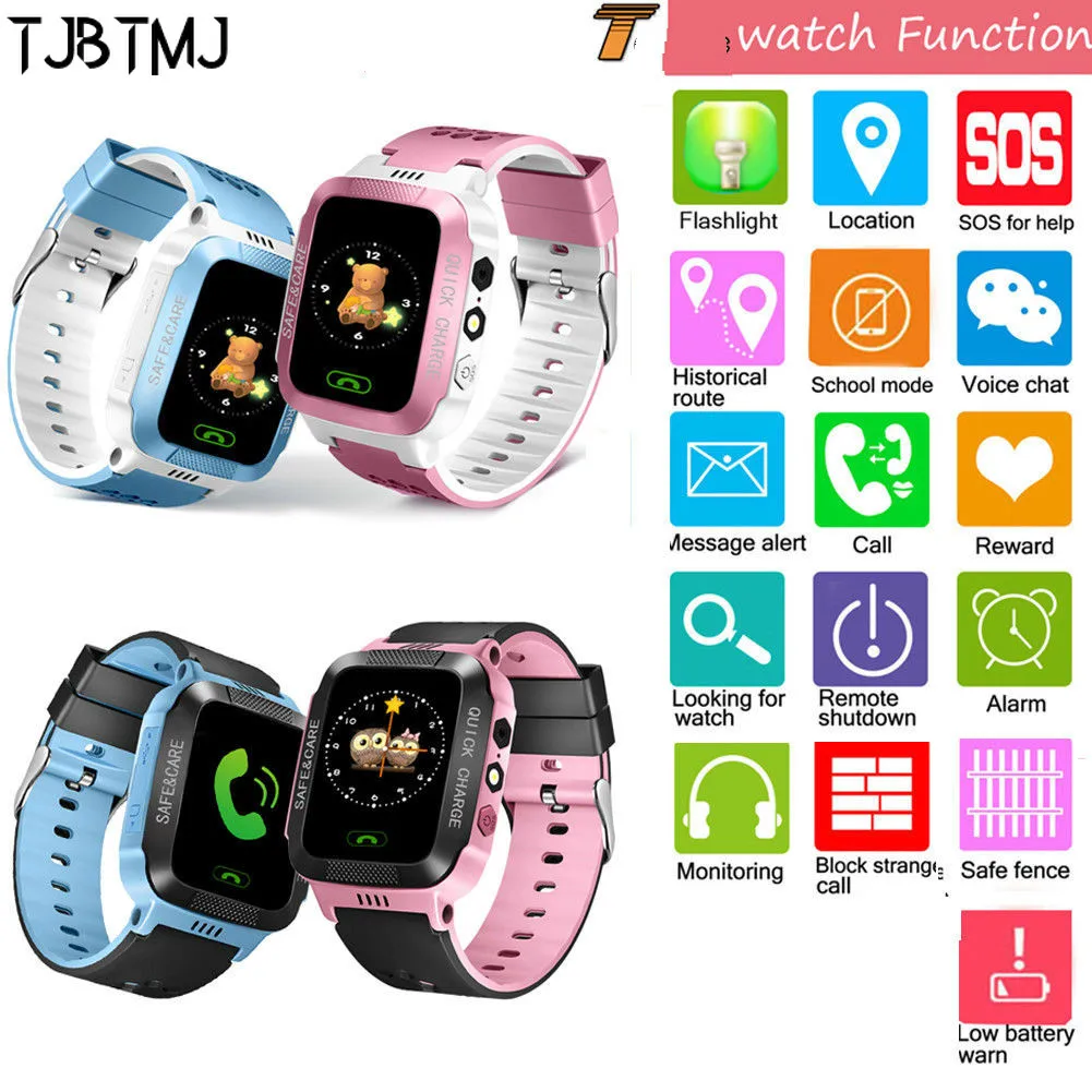 

Waterproof Anti-lost Safe GPS Tracker SOS Call Kids Smart Watch For Android iOS Answer Call