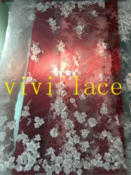 

5yards MMC002 offwhite sequin pearl applique 3d luxury romantic for wedding dress/evening dress/fashion show,ship by dhl