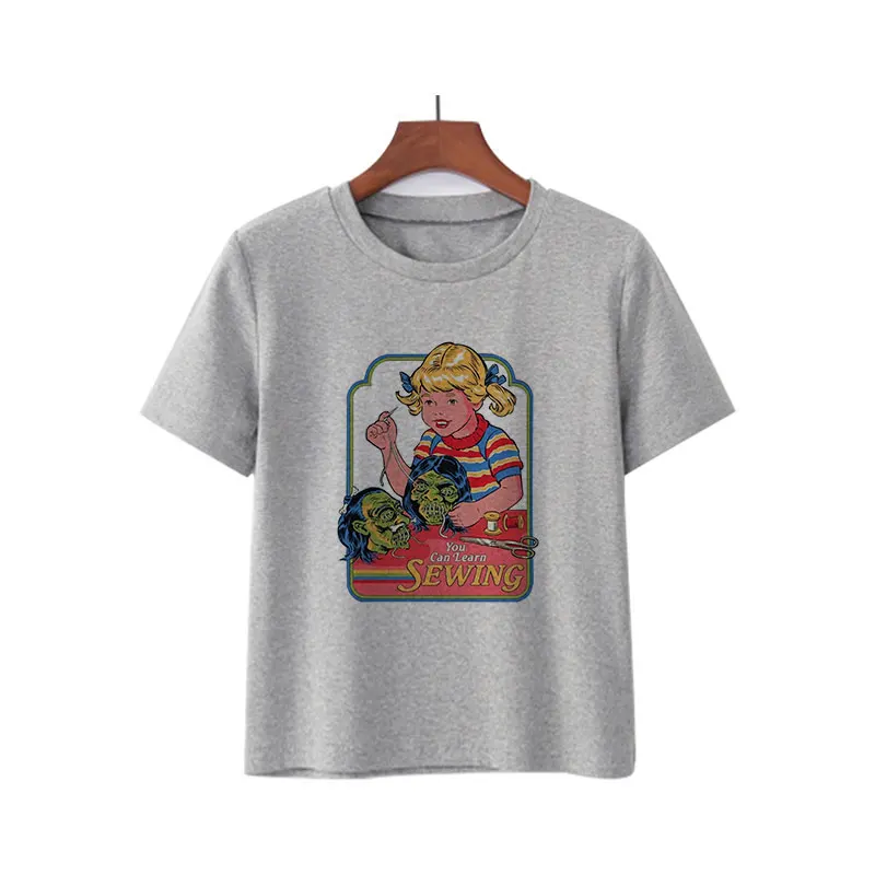 

Summer 2019 T Shirts Women Streetwear Pulp Fiction Graphic Print Tumblr Vintage Korean Style Ulzzang Grunge Harajuku Funny