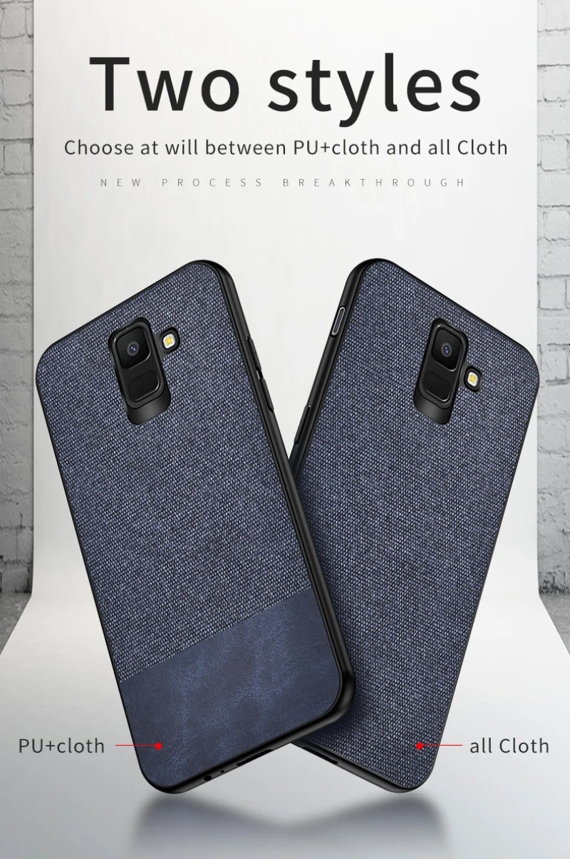 Samsung Galaxy A6 (Plus) 2018 Cloth PC+TPU Stitching case_5