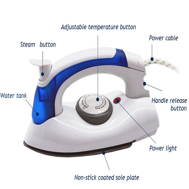 Электрический паровой утюг для одежды мини портативный паровой утюг trave с 3 зубчатыми тефлоновыми плитами ручной дорожный паровой Утюг