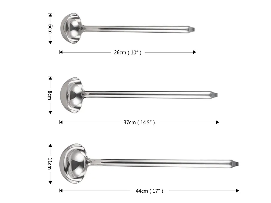 QueenTime ковш для супа с длинной ручкой, ковши из нержавеющей стали, ложка для перемешивания, кухонная утварь для приготовления пищи, прочные ложки для соуса