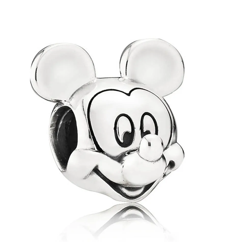 

Authentic S925 Sterling Silver DIY Jewelry Mickey Portrait Charms fit Pandora Bracelet Bangle Lady DIY Jewelry