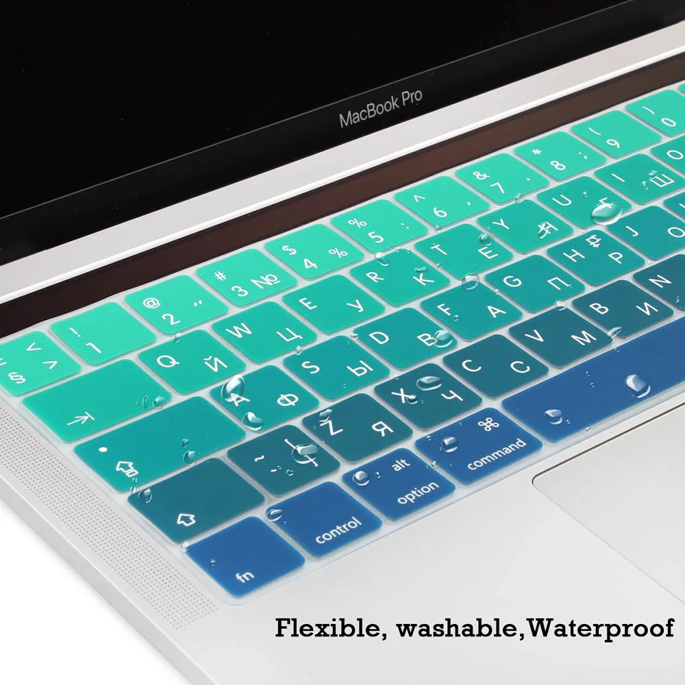 Мягкий силиконовый чехол для клавиатуры с градиентом Macbook 2016 2017 2018 Pro 13 15 дюймов