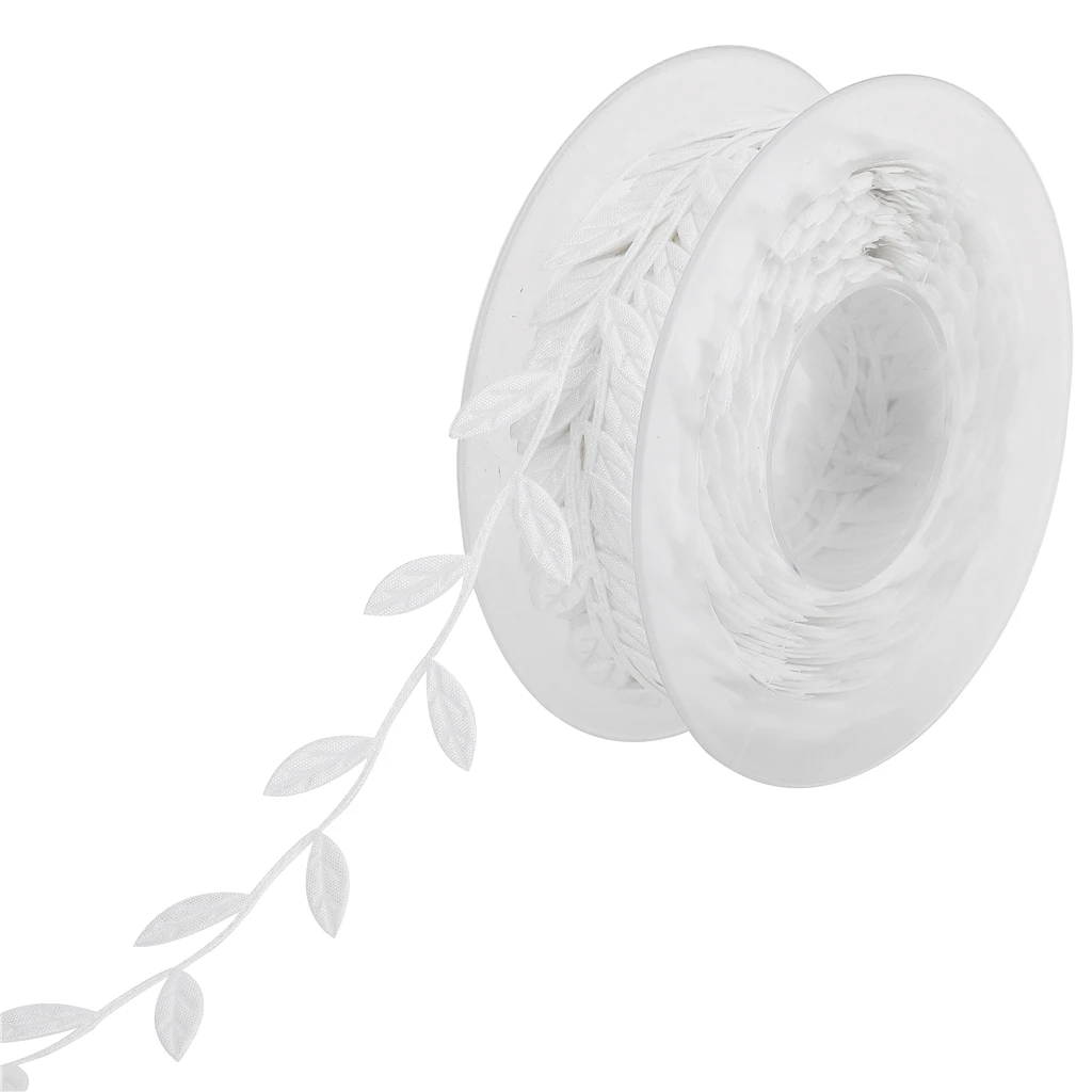 DIY 15m Leaves Ribbon Trim Wreath for Wedding Birthday Christmas Wall Crafts Dress Clothes Party Decor Scrapbooking Cardmaking