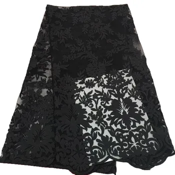 

2018 High Quality African Lace Fabric Sky blue French Net Embroidery Tulle Lace Fabric For Nigerian Party Dress F196-2