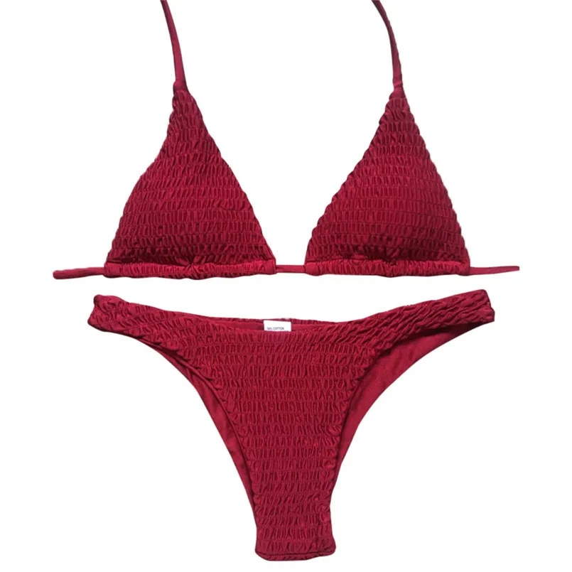 

sexy Women's separates in solid color off shoulder bathing suit Sexy Push up Padded Bra bearwear underwear Set 40mr03