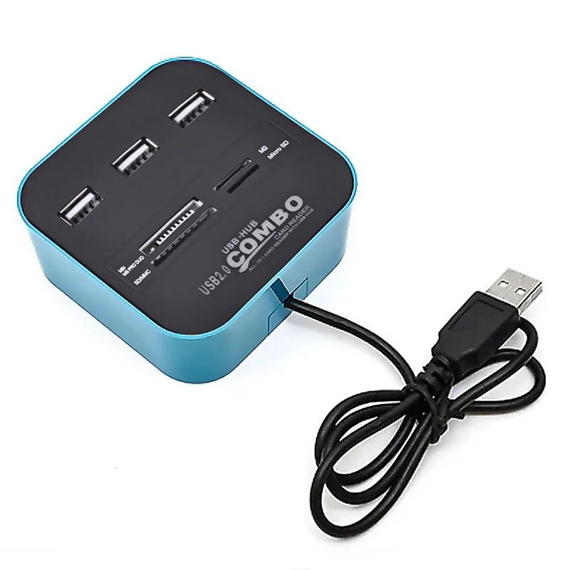 

Memery Cards Reading Device USB 2.0 Combo Adapter for Micro SD SDHC TF M2 MMC MS PRO DUO Card Reader USB Splitter HUB for PC