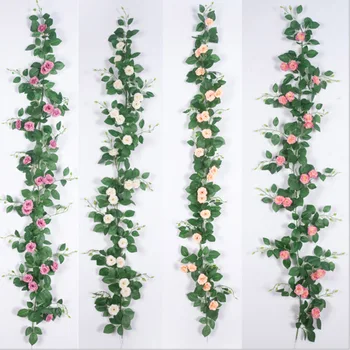 

Wedding decoration fake flower vine European home decoration wedding jewelry rose flower rattan green plant Party accessories