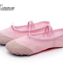 Comemore холст мягкий с изображением танца на пуантах обувь тапочки для йоги для девочек Для женщин тапочки по ноге Длина купить