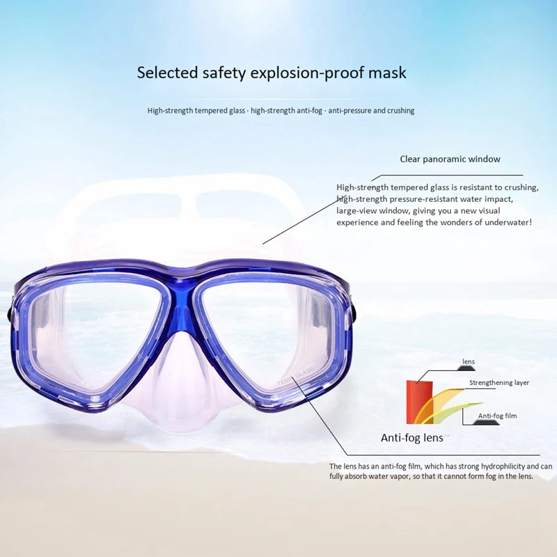 Подводное плавание 2 шт набор маска для дайвинга на взрослого анти-противотуманные очки Силиконовые принадлежности для плавания