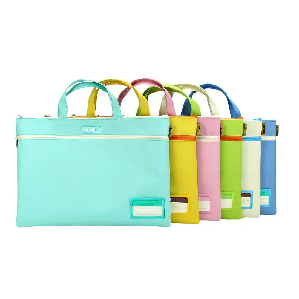 

Portable Candy Color Folder Double-layer File Package Colorful A4 Oxford File Bag For Students Office