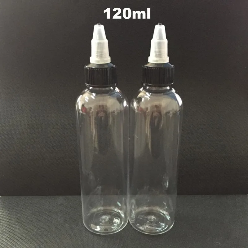 50pcs Empty Twist off Cap Bottle 30ml 60ml 100ml 120ml PET Dropper Bottles With Twist off Cap For E Liquid vape juice