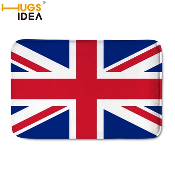 

HUGSIDEA Carpets Soft Flannel Area Rugs Parlor USA UK National Flag Printed Mat Rugs Anti-slip Carpet for Living Room Decor