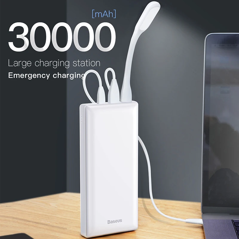 Baseus Power Bank 30000 мАч блок питания USB C быстрая повербанк для Xiaomi iPhone 12 Pro портативная