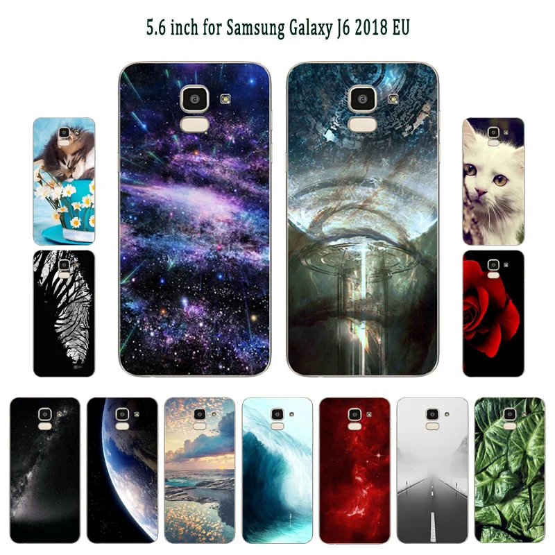 Мягкий силиконовый черный чехол-накладка для Galaxy J6 2018 европейской версии 5 6 дюйма