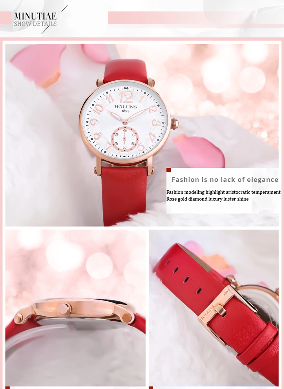 HOLUNS часы для медсестры Топ бренд часы для женщин Роскошные Кварцевые кожаный ремешок для часов белые цифровые наручные женские наручные часы
