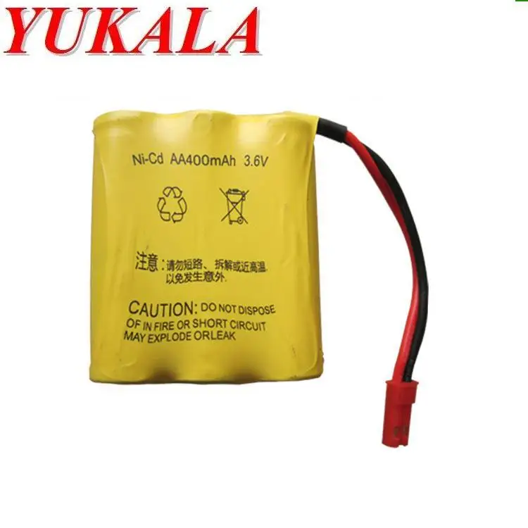 YUKALA 2pcs JST plug 3.6v 400 mAh Ni-CD AA battery for HQ545 HQ607 HQ665 HQ661 HQ635 RC car RC tank RC boat 