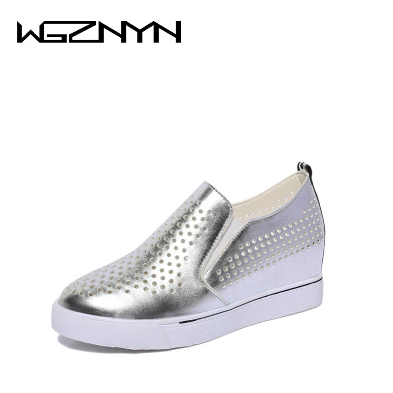 WGZNYN/; спортивная обувь на платформе для женщин; кроссовки из искусственной кожи; дышащая удобная модная женская Повседневная прогулочная обувь