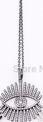 5 нитей ZYZ300-4083 Новая мода micro pave cz глаз форма кулон цепочки и ожерелья европейский стиль для женщин ювелирные изделия - Окраска металла: Black Necklace