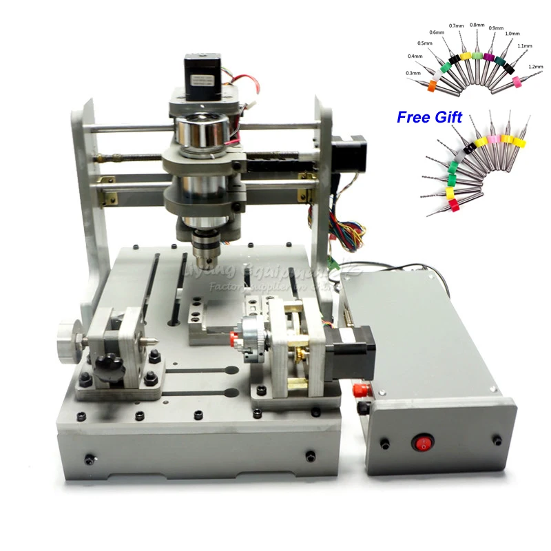 Mini Lathe Woodworking Machine 4 Axis CNC Wood Router CNC 3D Engraving Machine with Rotary Axis 300W Spindle for PCB Milling Mini Lathe Woodworking Machine 4 Axis CNC Wood Router CNC 3D Engraving Machine with Rotary Axis 300W Spindle for PCB Milling