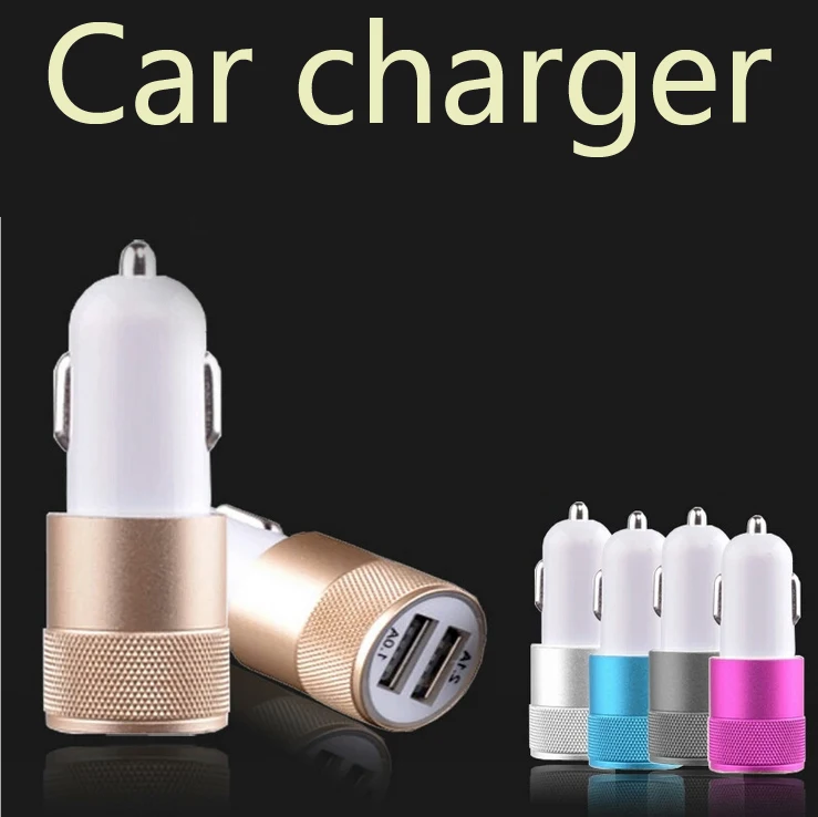 Автомобильное зарядное устройство с двумя металлическими портами USB
