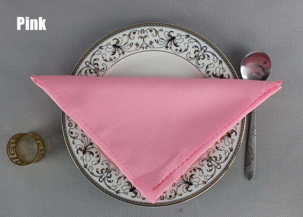Горячая 1 шт. простая 1" квадратная скатерть для отеля Украшение для банкета Ресторанный стол полиэфирная салфетка Карманный платок - Цвет: pink