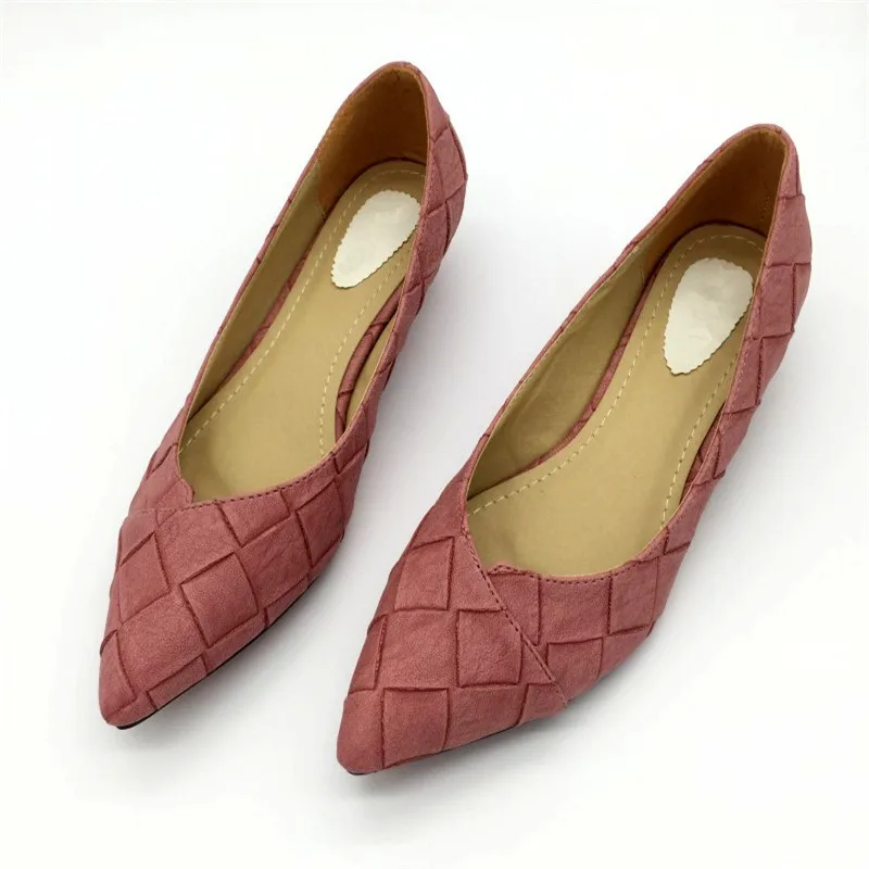 Vintage-Style-Women-s-Pointed-Toe-Pumps-Spring-Autumn-PU-Shallow-Slip-On-Women-Low-Heel
