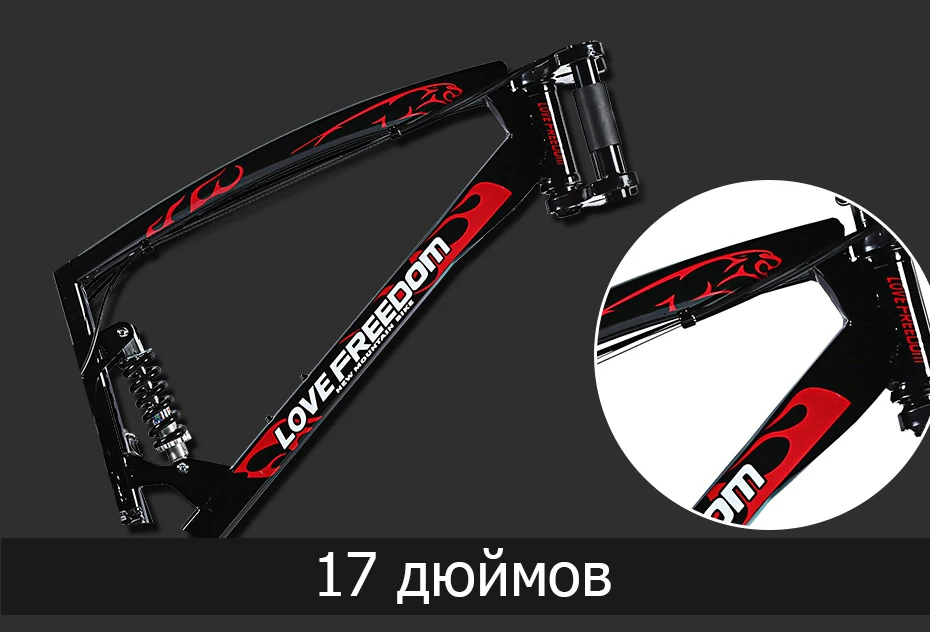 Sale Love Freedom High Quality Bicycle 7/21/24/27 speed Mountain Bike 26 Inch 4.0  fat bike Front and rear shock absorption bicycles 29