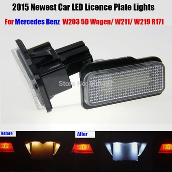 

2 x LED Number License Plate Lamps OBC Error Free 18 LED For Mercedes Benz W203 W211 W219