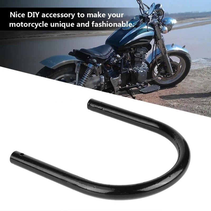 Motorcycle Rear Seat Frame Loop Hoop Bracket with LED Light DIY Accessory Black Motorcycle Seat Frame 210mm-curved-Black Motorcycle Rear Seat Frame Loop Hoop Bracket with LED Light DIY Accessory Black Motorcycle Seat Frame 210mm-curved-Black