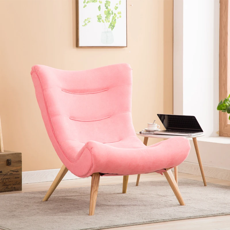 Луи моды гостиной диваны современный простой нордическая Улитка стул отдыха ленивый ткань твердой древесины мебель - Цвет: S7A