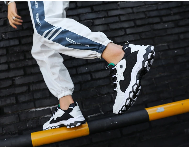 Men's Casual Shoes Trainers Chunky Sneaker Platform Winter Shoes Men Sneakers Classic Black And White Sneakers Men High Platform (8)