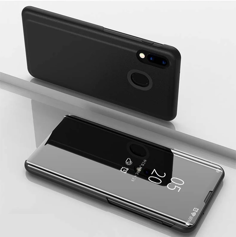 

Stand Smart Mirror Flip Leather Case for Samsung Galaxy M10 Case Shockproof for Samsung Galaxy M20 Case Support Wireless Charger