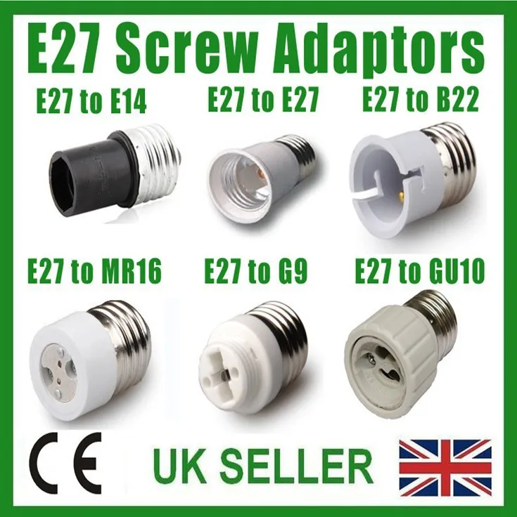 Адаптер для лампы BC B22 ES E27 E14 SES B15d SBC E40 GES GU10 G9 MR16 G24 E26|light adaptor|e27 e14b22 e27 |
