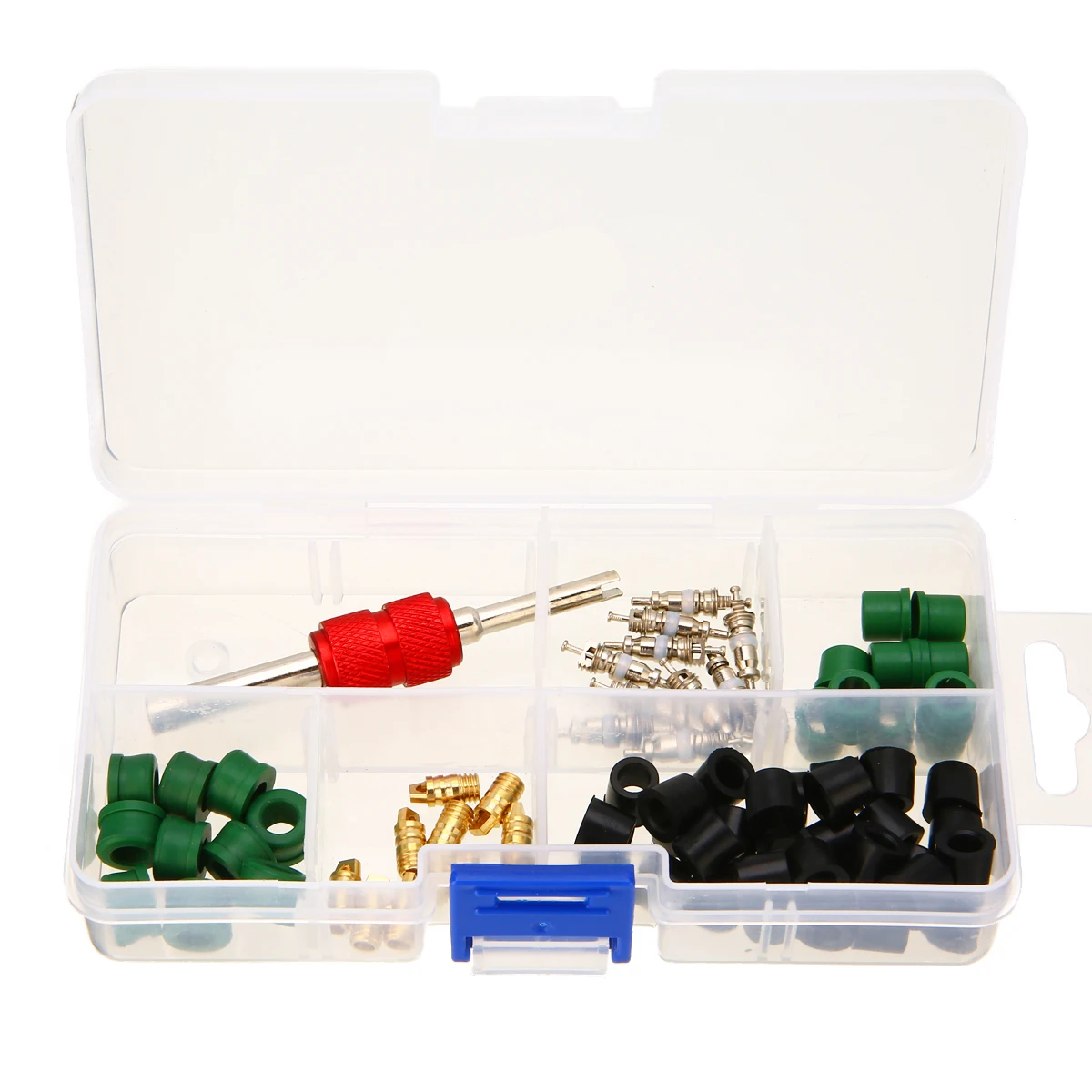 

71pcs/box Car A/C Recharge Hose Gasket Valve Core Remover Tool Hose Gasket Kit For Refrigeration Ac Manifold Gauge Mayitr