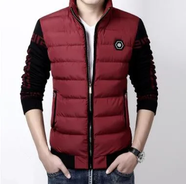 

Autumn and Winter Men's Down Cotton Clothing Fashion Big Code Thicken Clothes Youth Slimming Warm Parkas Stand Collar Tops