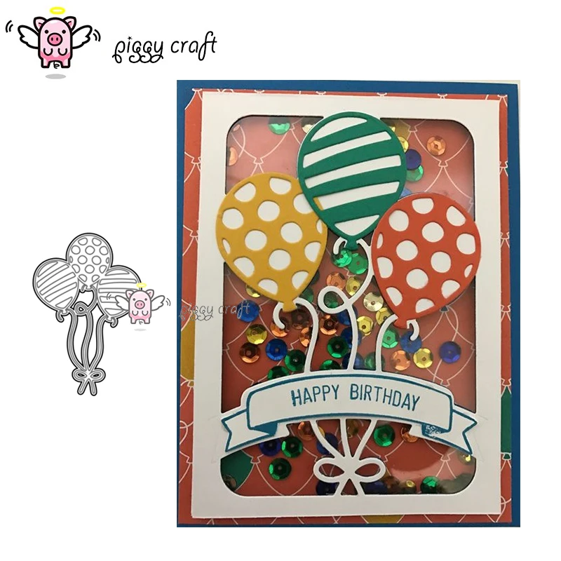 

Piggy Craft metal cutting dies cut die New combination balloon Scrapbook paper craft knife mould blade punch stencils dies