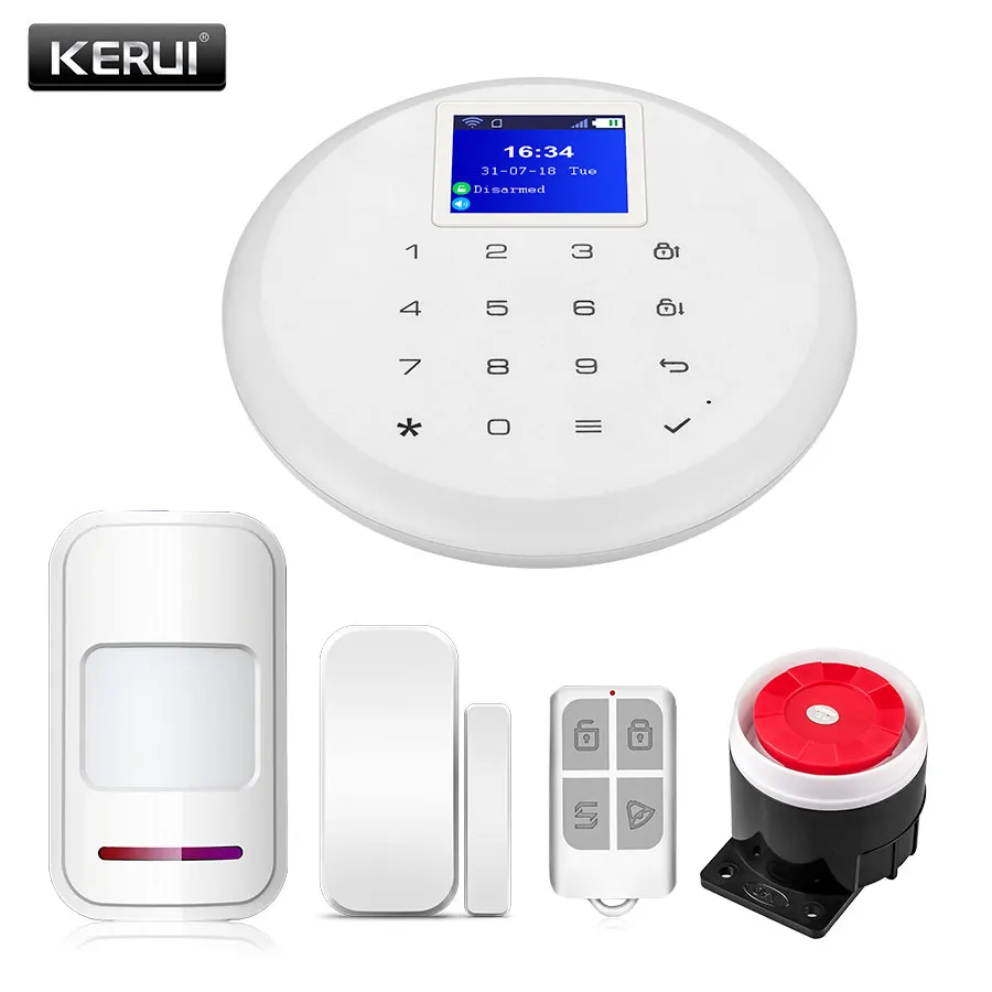 KERUI Новый W17 WI-FI GSM IOS приложение для Android Управление сигнализации наборы систем SIM беспроводной сенсорный экран Панель безопасности Alarme