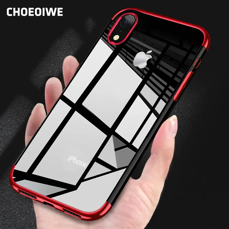 CHOEOIWE Прочные прозрачные чехлы для iPhone XR XS Max X покрытие мягкий чехол 6 6S 7 8 плюс 5 5S SE