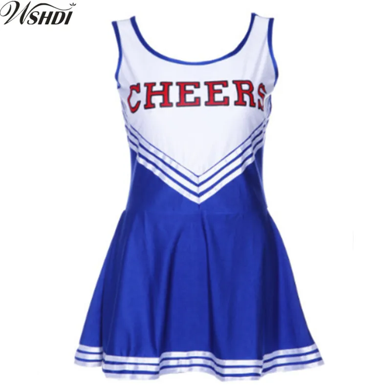 Женский сексуальный костюм для старшей школы Cheerleader униформа девушек нарядное