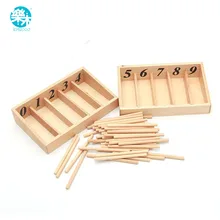 Montessori Educational Wooden Toys For Children Spindle Box With 45 Spindles Mathematics Learning and Spindle Rod Family Version