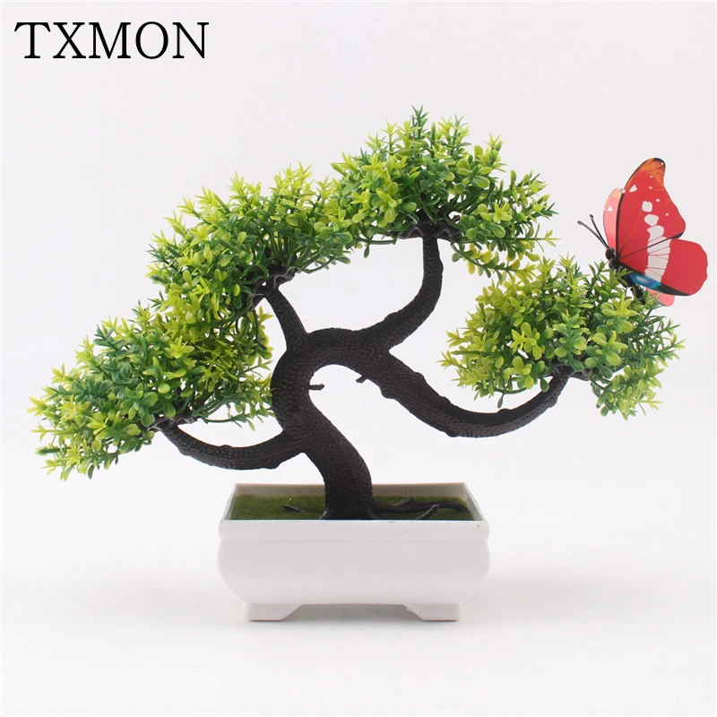 

New Artificial Flower Potted Fake Plant Bonsai For Home Decoraiton Creative Decorative Ornaments Party Garden Office Table Decor