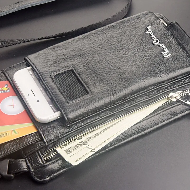 Мужская повседневная сумка через плечо Pierre cardin мужская из натуральной воловьей