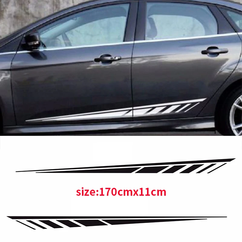

Automobile 2pcs Strobe Dart 3M Vinyl Sticker Graphic Decals Stripe For Ford Focus 2015 2016 2017 car styling dt-00589