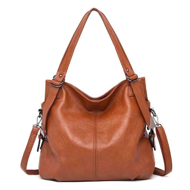 Vfemage женская сумка, дизайнерские мягкие кожаные сумки через плечо, Женская Повседневная сумка, Большая вместительная женская сумка на плечо - Цвет: Brown