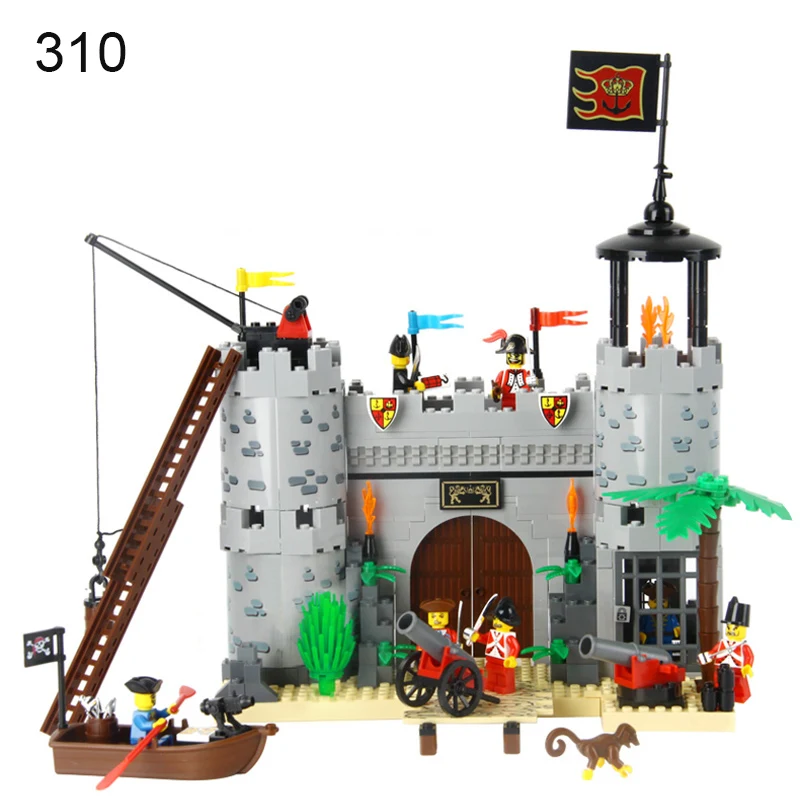 Enlighten 310 366 pcs Castle Series Pirates Robbery Barracks Model Building Blocks Sets Gift Bricks font