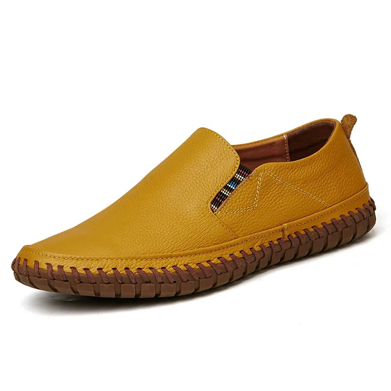 

Big Size Men Genuine Leather Shoes Slip on Black Shoes Real Leather Loafers Mens Moccasins Shoes Italian Designer Shoes XZ-025