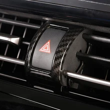 YAQUICKA In Fibra di Carbonio Nero Lampada Della Luce di Emergenza Pulsante Cornice Bezel Adesivi Per Auto Per Toyota CHR C-HR 2017 2018 Car Styling